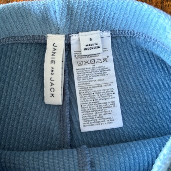 Janie and Jack Girls 5T Light Blue Corduroy Legging - Picture 4 of 7